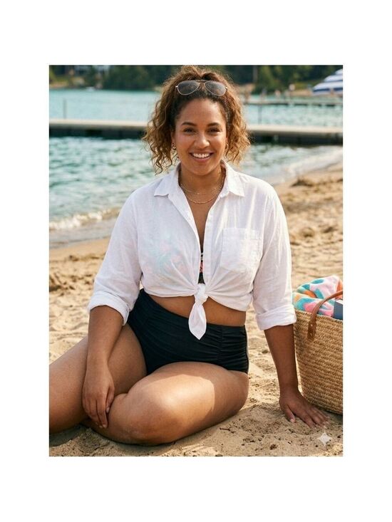 BLOOMCHIC Other - Women's BLOOMCHIC Black High-Waisted Bikini Bottom Plus Size 22